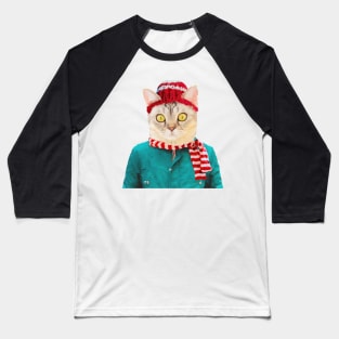 Winter Cat Baseball T-Shirt